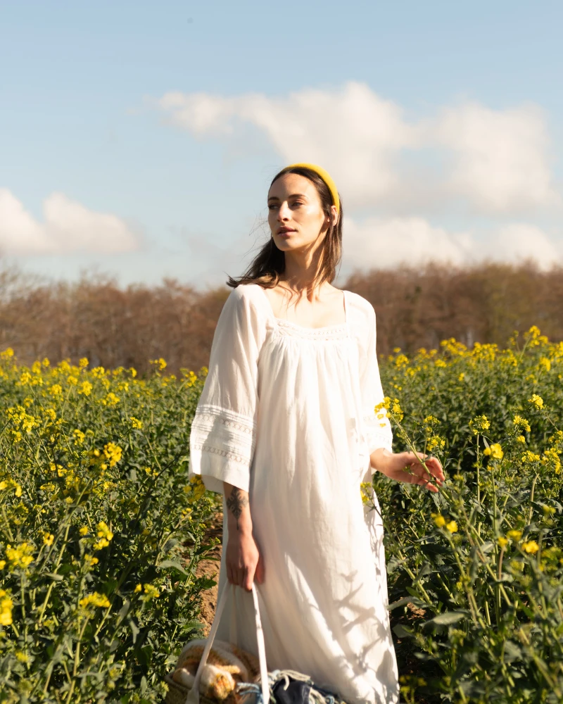 Hartford Ria Ecru Woven Dress