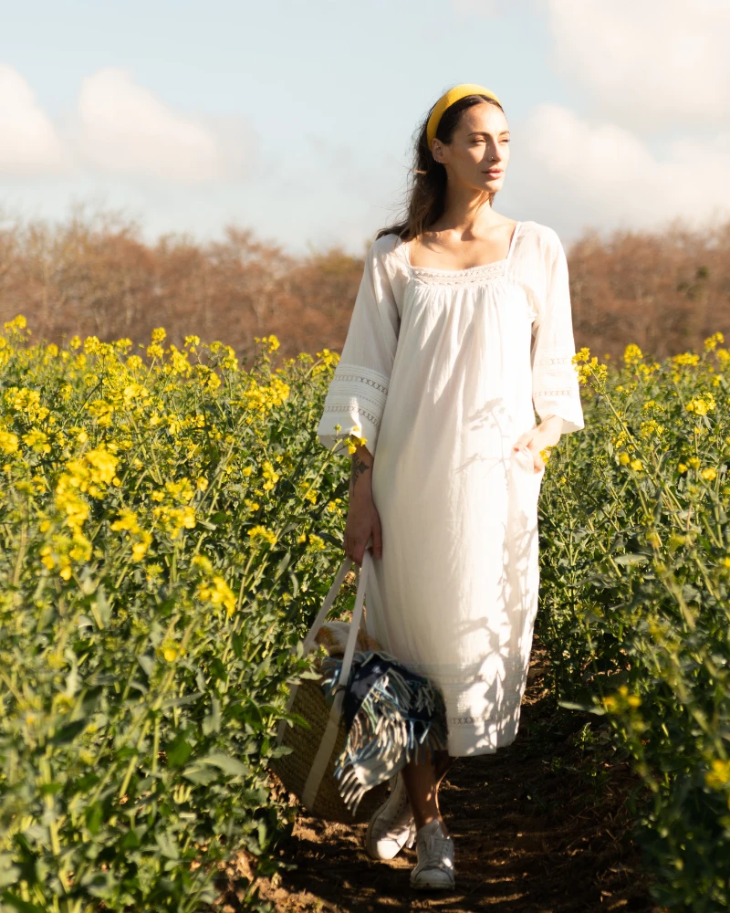 Hartford Ria Ecru Woven Dress - Image 4