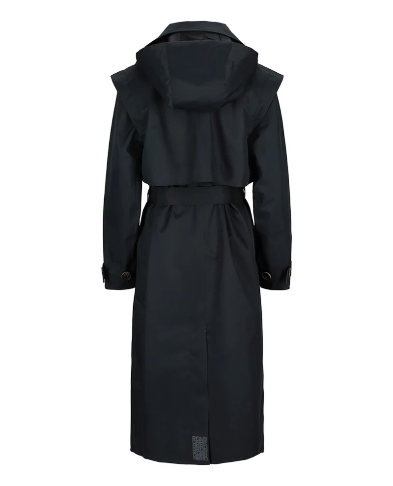 BRGN Regndrape Black Trench Coat - Image 3