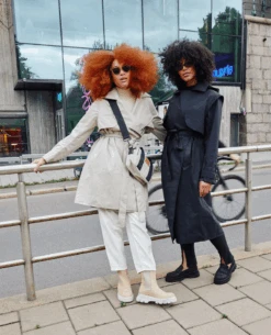 BRGN Regndrape Black Trench Coat