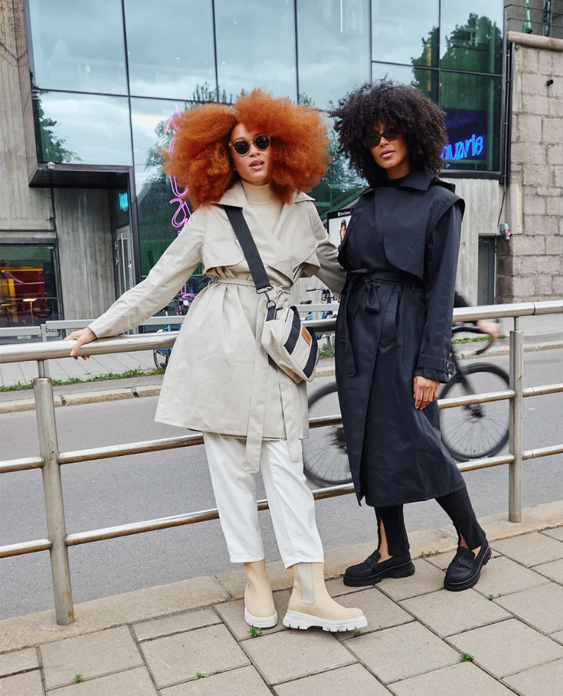 BRGN Regndrape Black Trench Coat