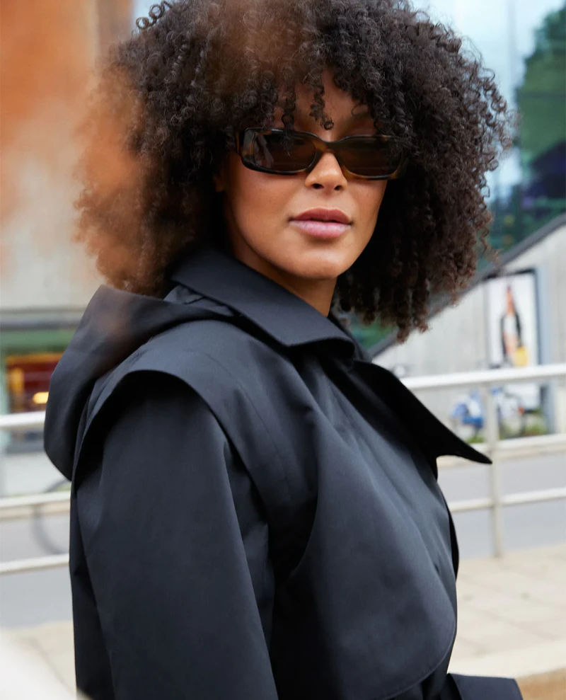 BRGN Regndrape Black Trench Coat - Image 4