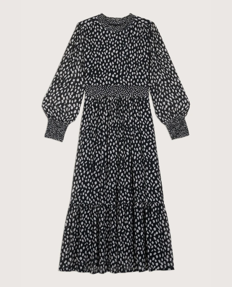 Ba&sh Bianca Black Spotty Midi Dress - Image 5