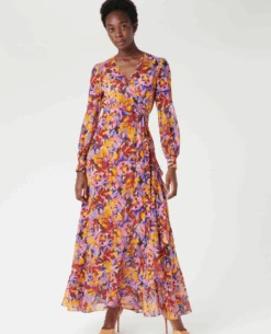 Dea Kudibal Vivian Flora Magent Wrap Dress