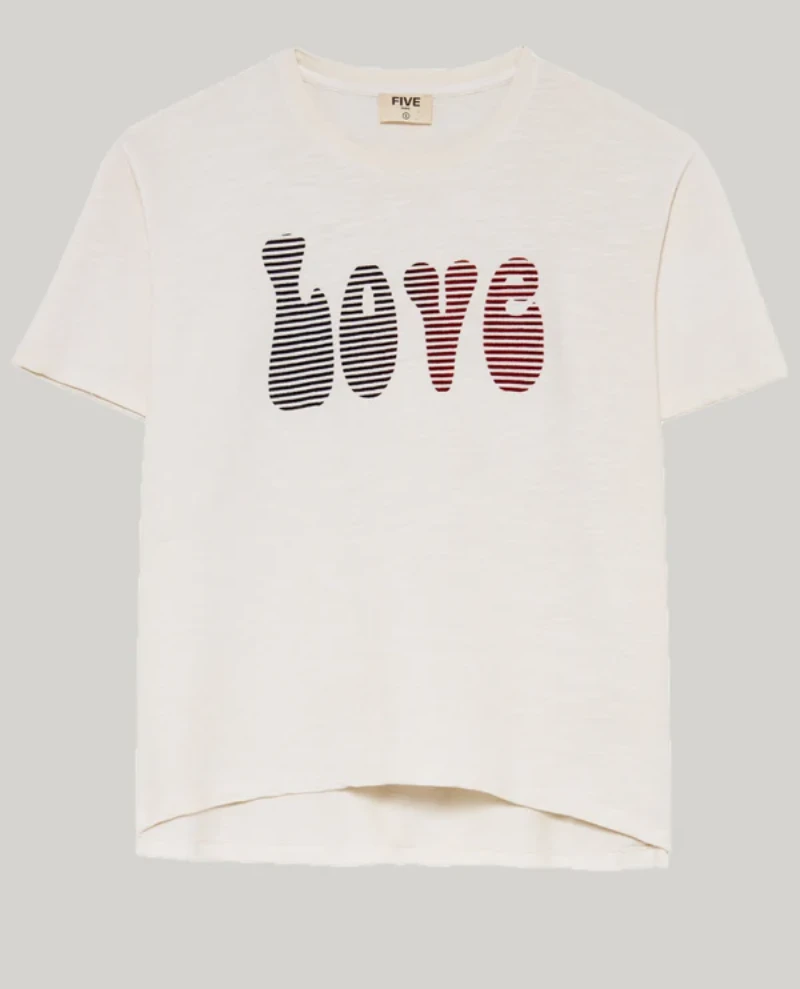 Five Ecru Love T-Shirt - Image 2
