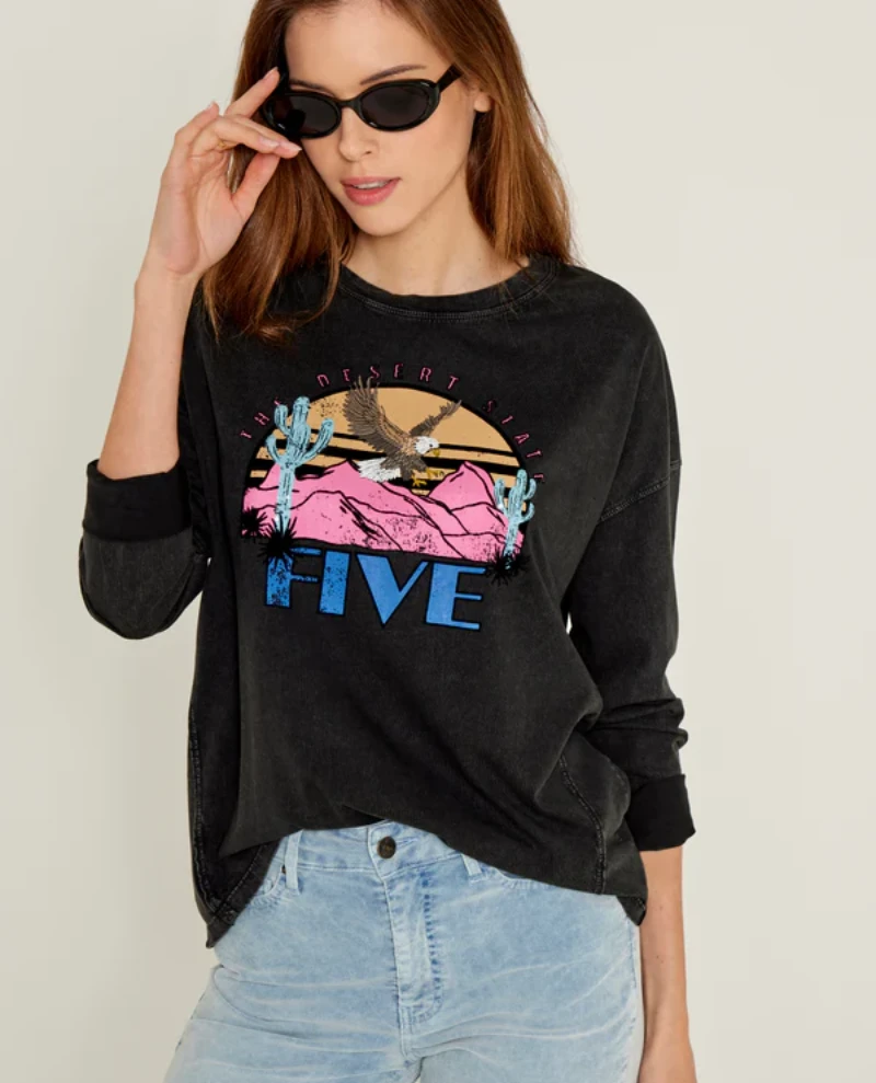 Five Long Sleeve Sour Acid Eagle T-Shirt