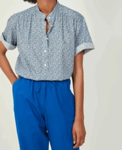 Hartford Ceylan Blue Woven Shirt