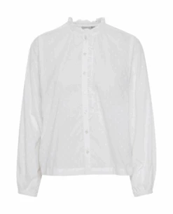 Ichi Folona Cloud Dancer White Shirt