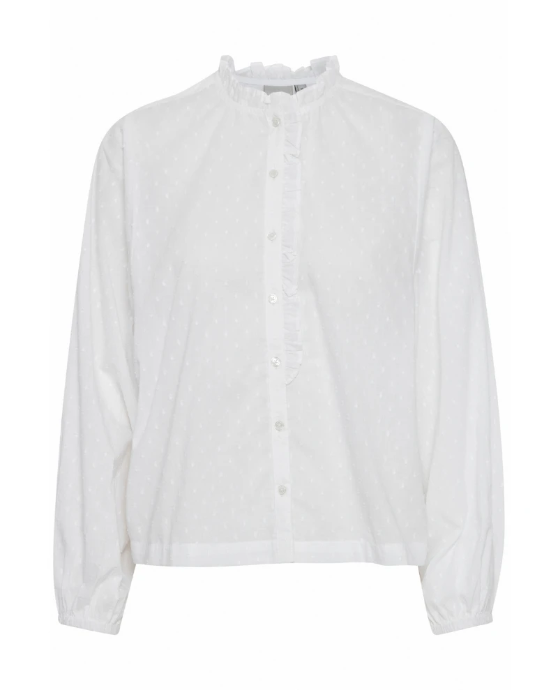 Ichi Folona Cloud Dancer White Shirt
