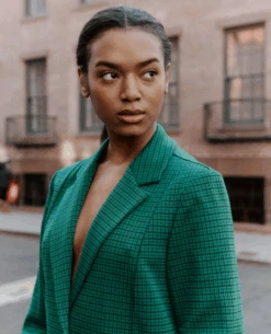 Ichi Kate Cadmium Green Oversized Blazer