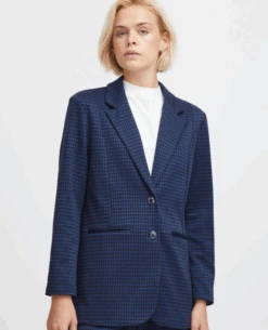 Ichi Kate Navy Oversized Blazer