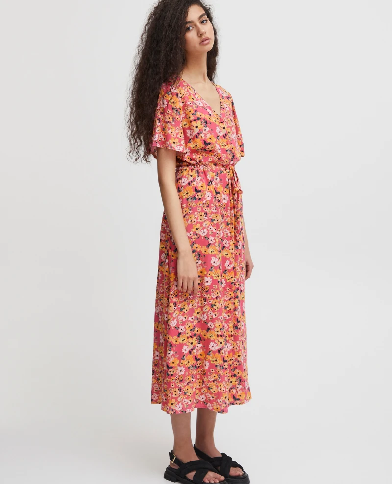 Ichi Vera Carmine Flower Dress - Image 3
