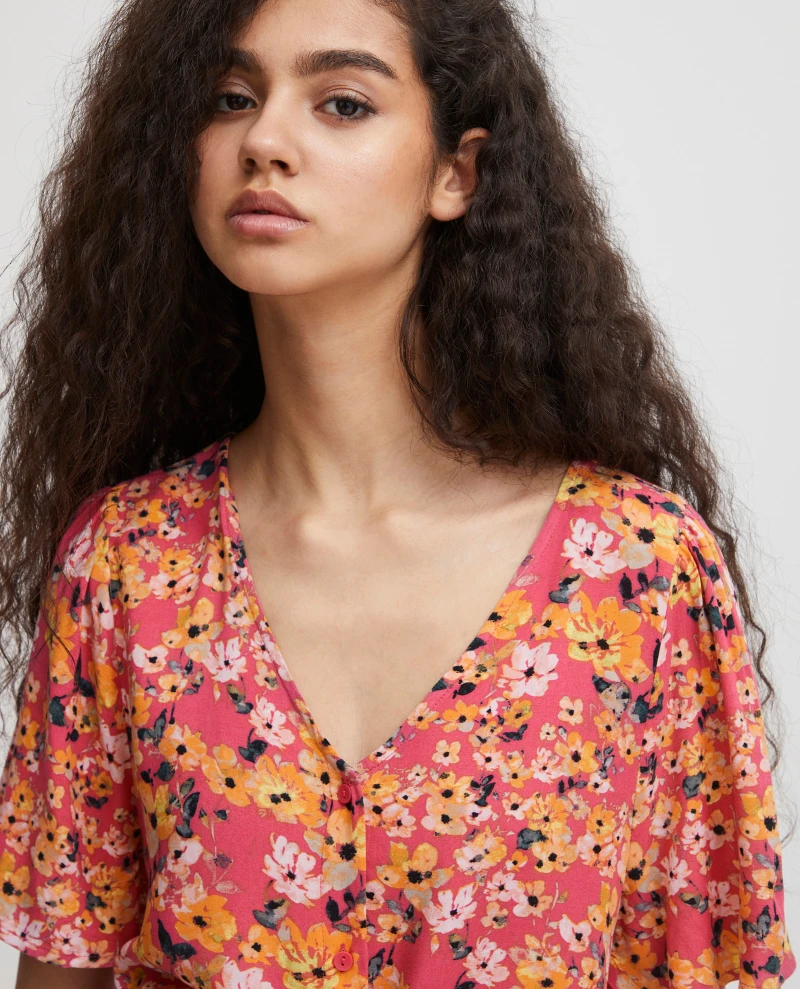 Ichi Vera Carmine Flower Dress - Image 4