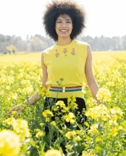 Jumper1234 Flower Bright Yellow Cashmere Tank