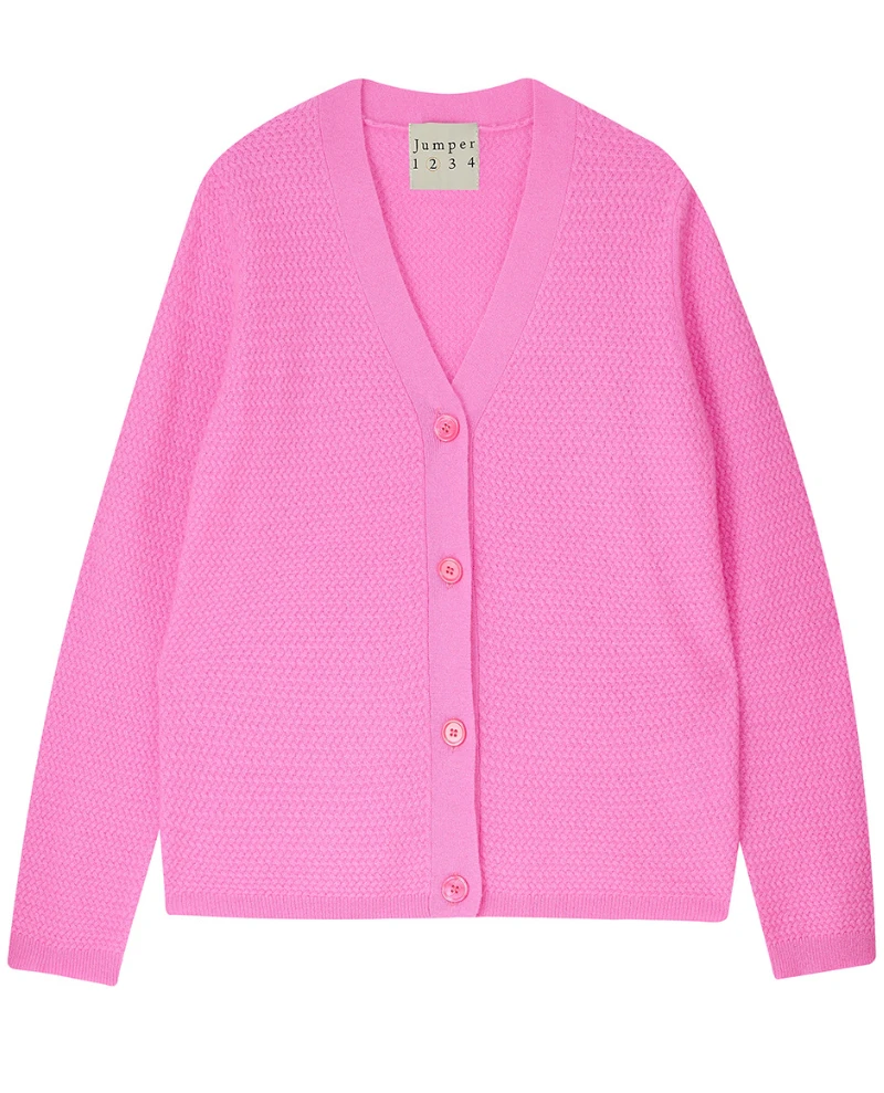 Jumper1234 Moss Stitch Peony Pink Cardigan