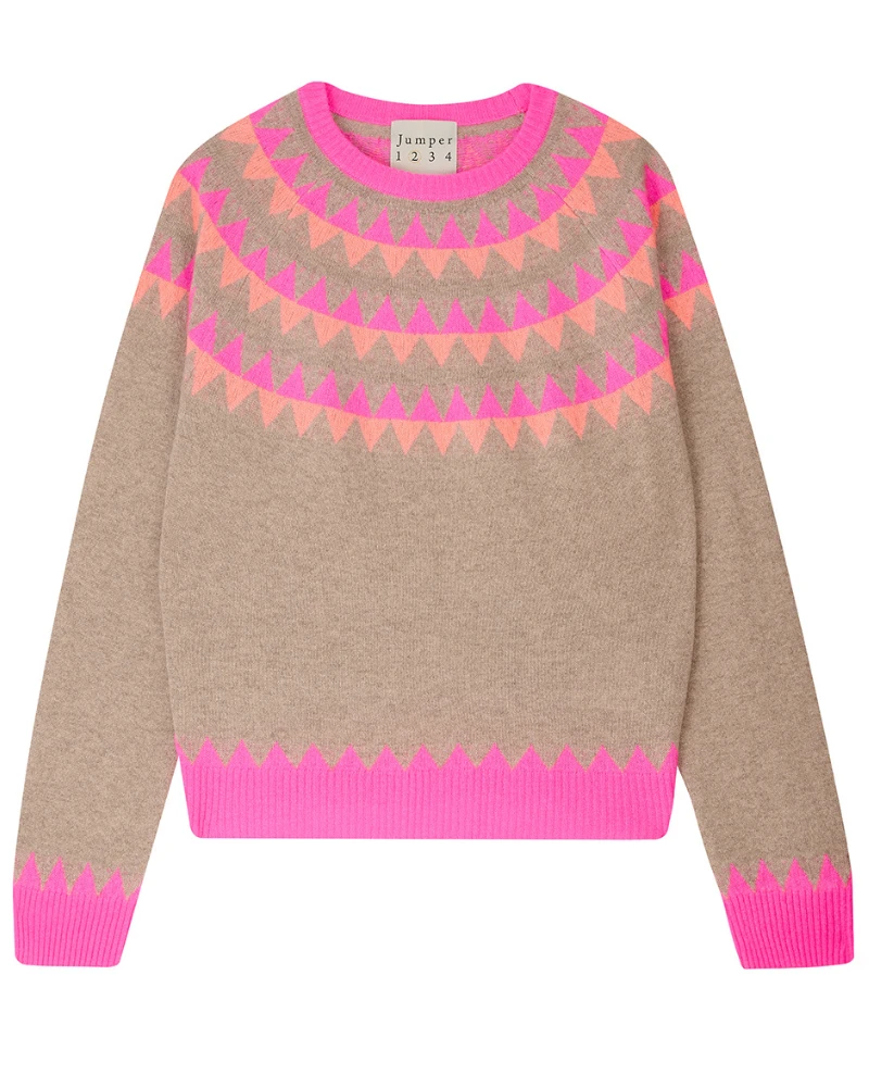Jumper1234 Val Hot Pink Zigzag Knit