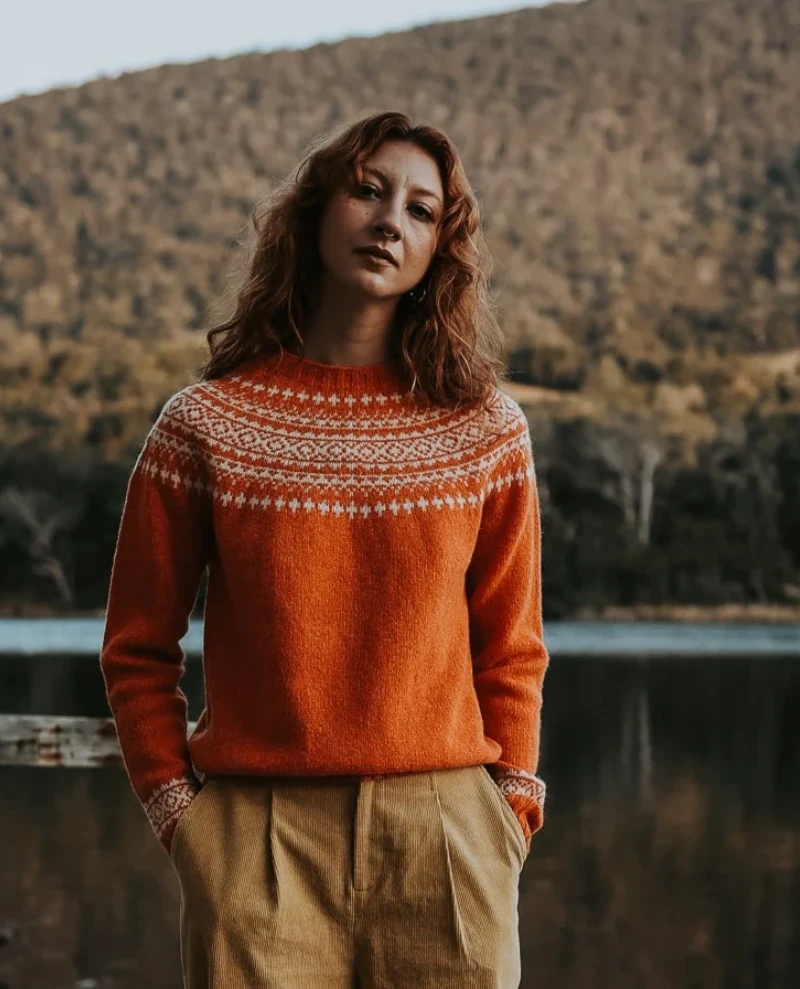 Lowie Lambswool Snow Orange Jumper