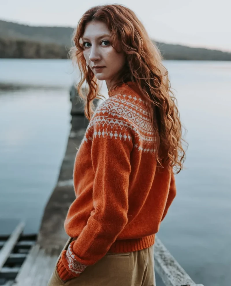 Lowie Lambswool Snow Orange Jumper - Image 2