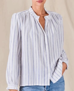 Mabe Chrissie White/Blue Stripe Top