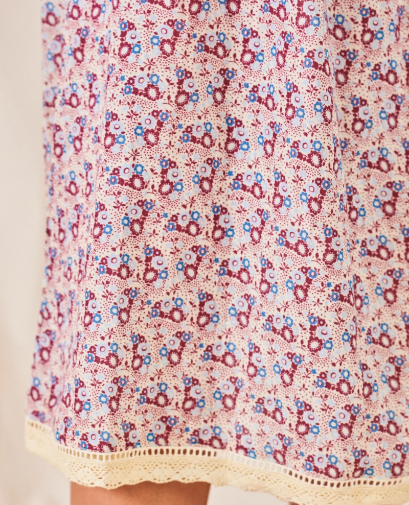 Mabe Derby Print Shirred Multicolor Midi Dress - Image 6