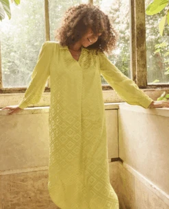 Mos Mosh Aldo Geo Yellow Plum Dress