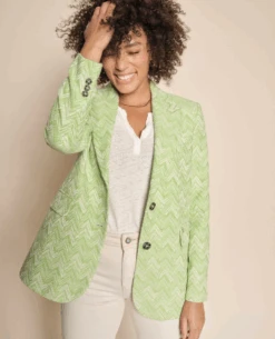 Mos Mosh Ivory Leela Arcadian Green Blazer