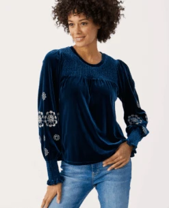 Part Two Tian Velvet Moonlit Ocean Blouse