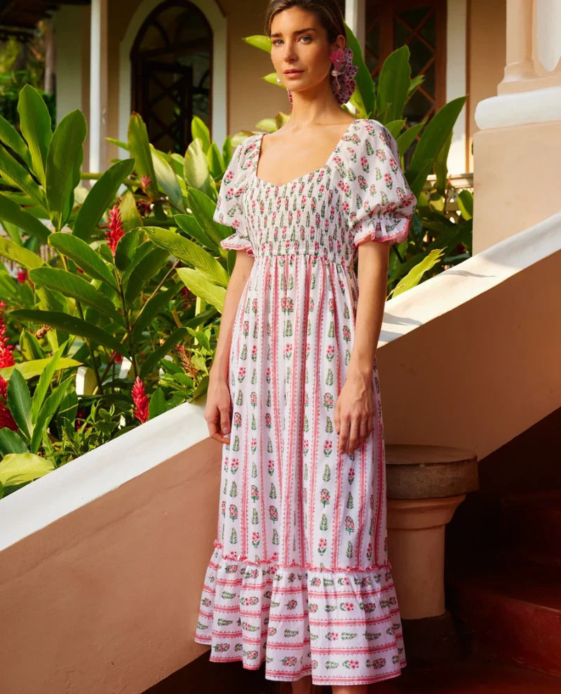 Pink City Prints Cindy Sweetheart Pink Mix Dress