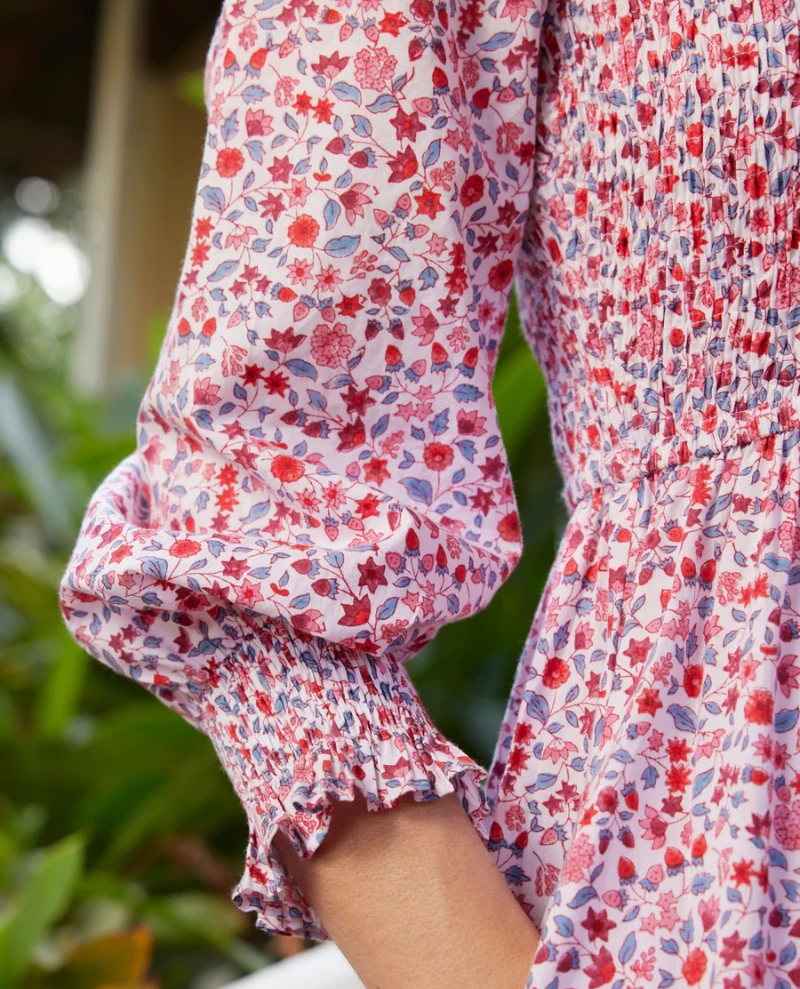 Pink City Prints Isabel Scarlet Forest High Neck Dress - Image 2