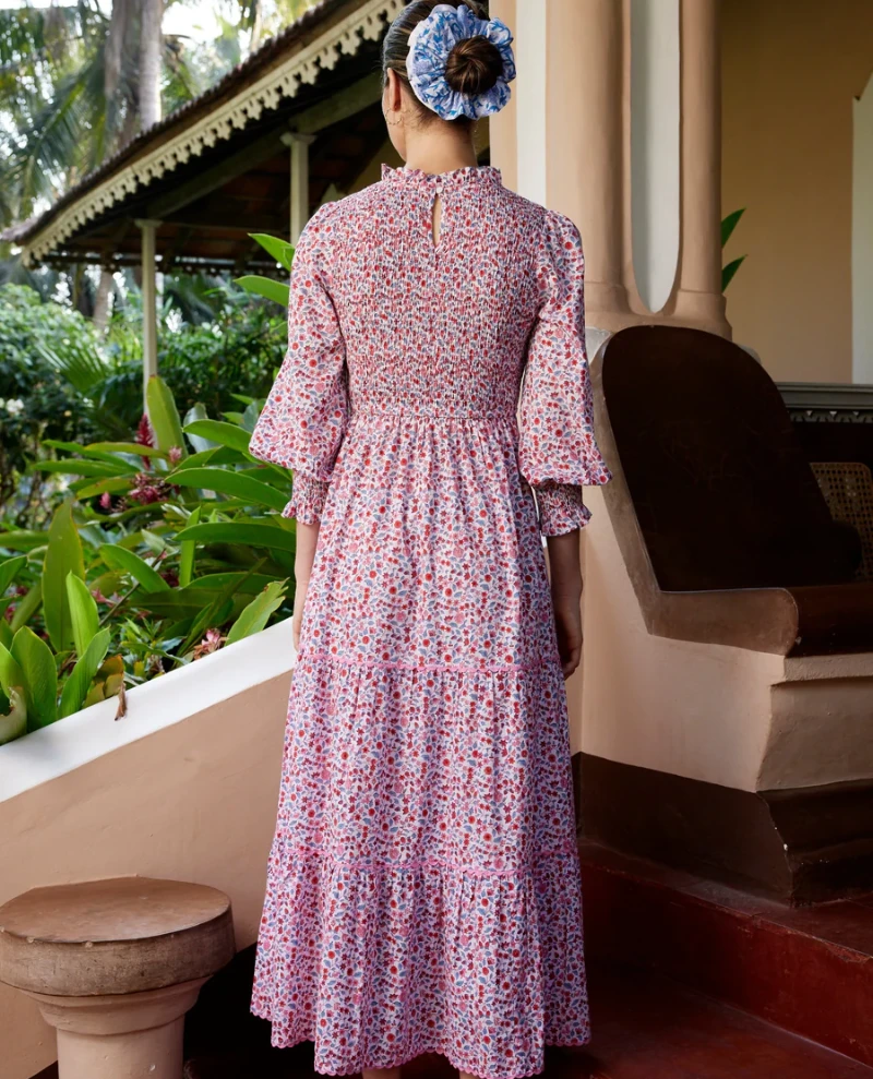 Pink City Prints Isabel Scarlet Forest High Neck Dress - Image 3