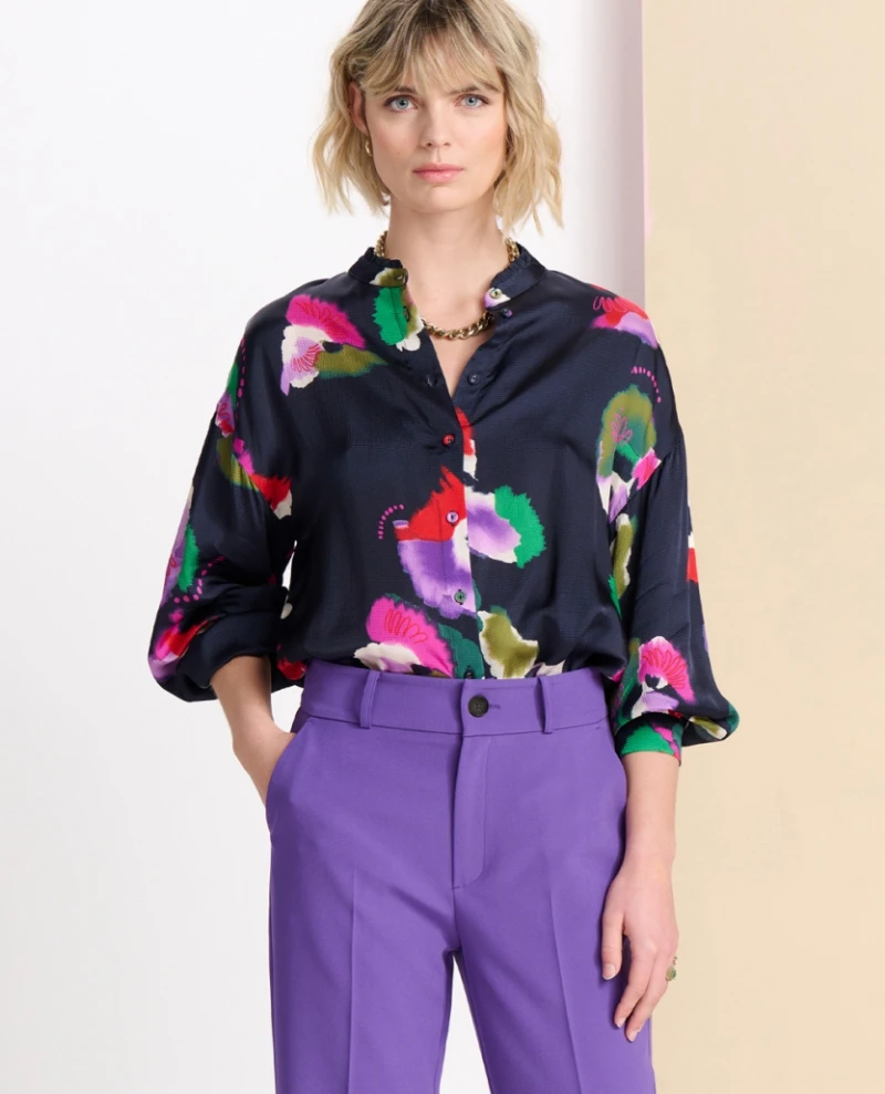 Pom Amsterdam Violets Blue Blouse - Image 3