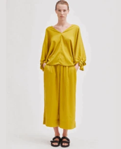 Second Female Mingai Golden Olive Cropped Trousers