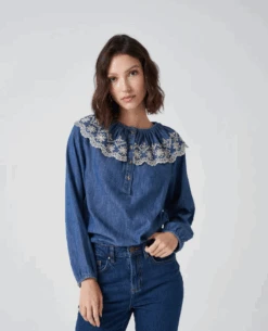 Seventy + Mochi Dylan Indigo Blouse