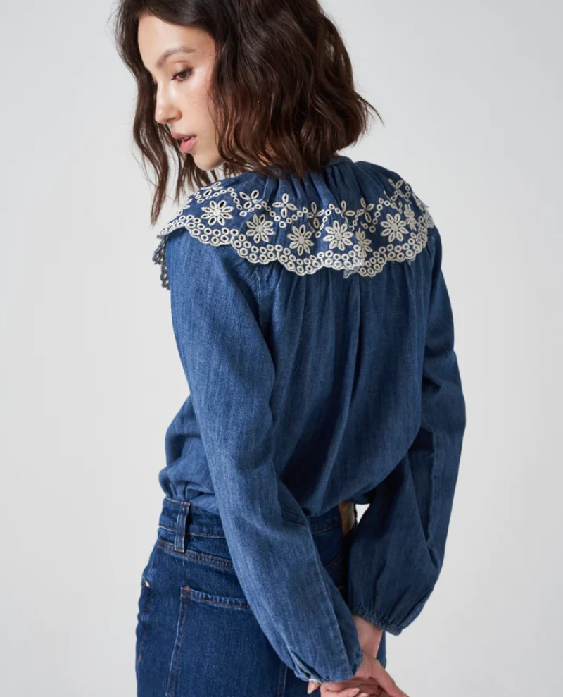 Seventy + Mochi Dylan Indigo Blouse - Image 2