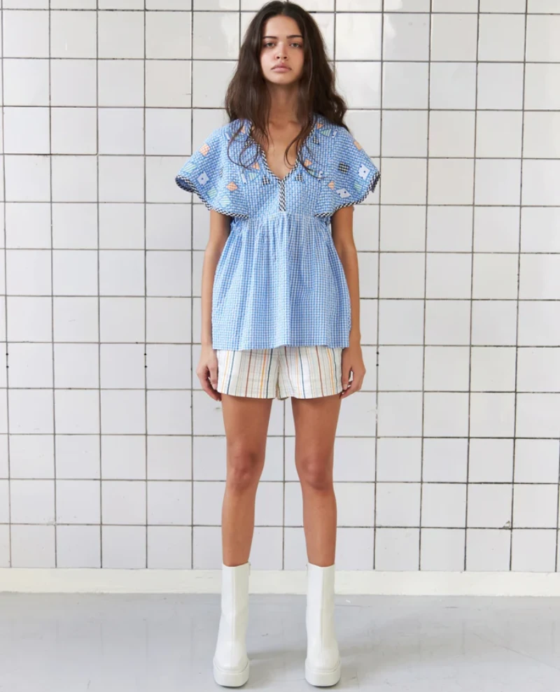 Stella Nova Tina Blue Checks Top