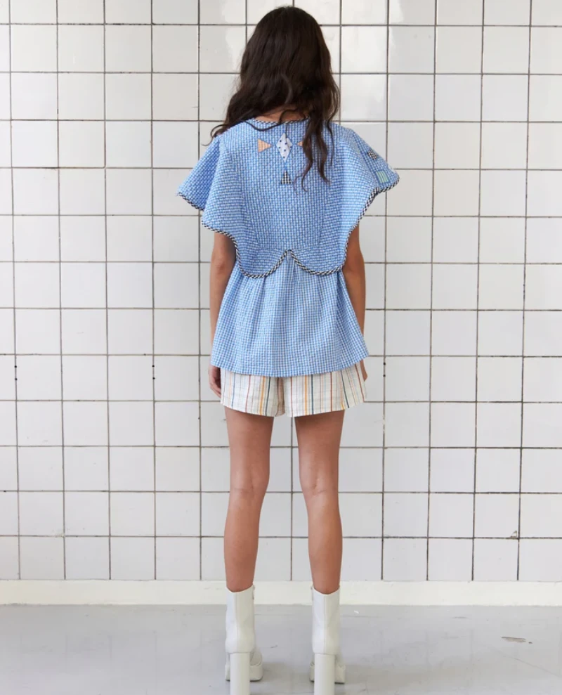 Stella Nova Tina Blue Checks Top - Image 4