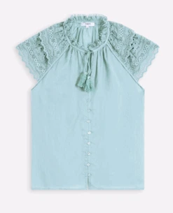 Suncoo Linoa Aqua Green Top