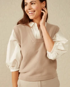 Yaya Silver Birch Sand Blouse