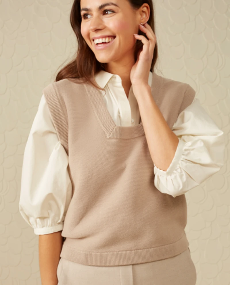 Yaya Silver Birch Sand Blouse