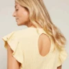 Yaya Sunlight Yellow Ruffle Sleeve Sweater