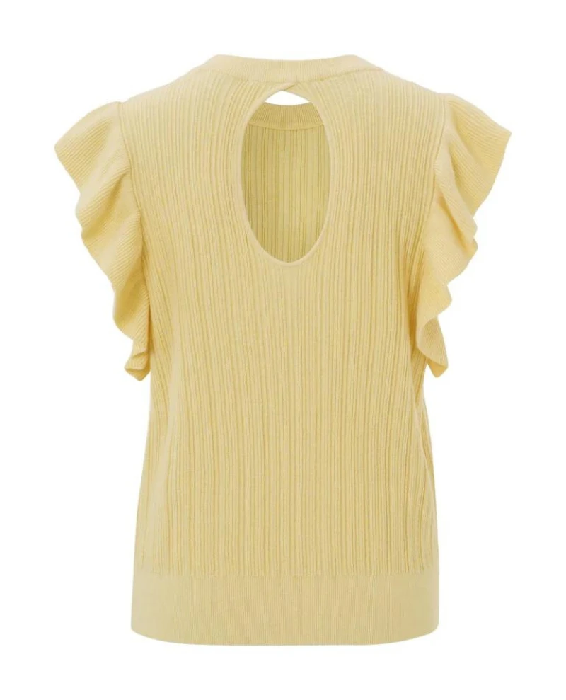 Yaya Sunlight Yellow Ruffle Sleeve Sweater - Image 3