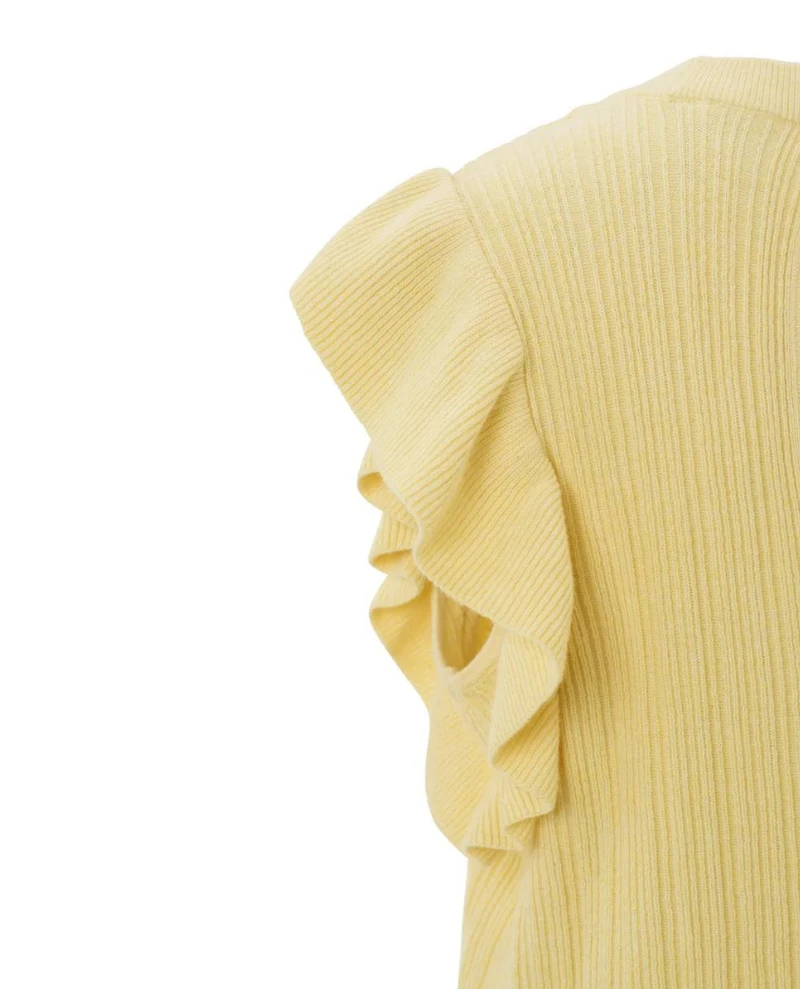 Yaya Sunlight Yellow Ruffle Sleeve Sweater - Image 4