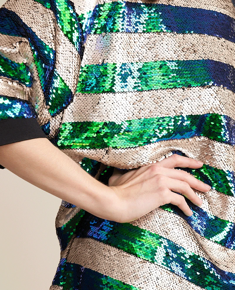 Bellerose Halley Stripe Sequin Mini Dress - Image 2