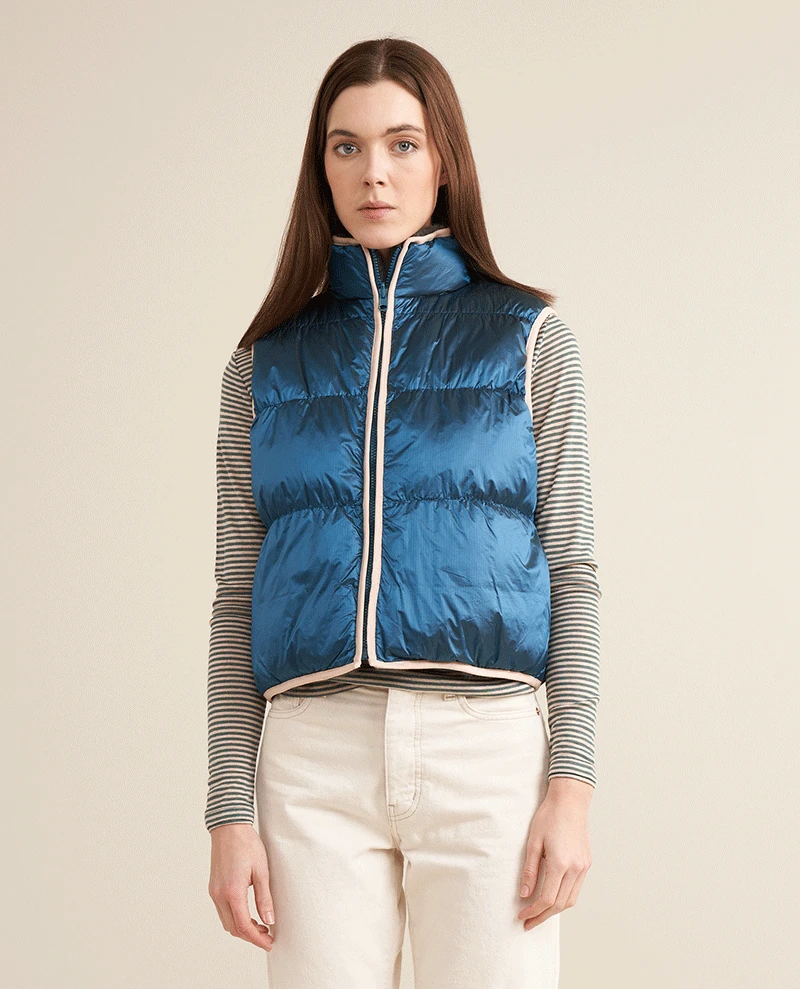 Bellerose Hansel Turquoise Reversible Gilet