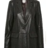 Part Two Kristie Black Leather Blazer