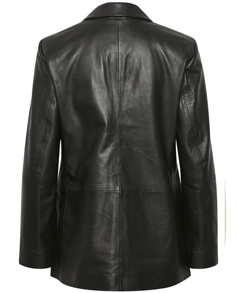 Part Two Kristie Black Leather Blazer - Image 3