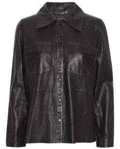 MDK Lucia Black Leather Shirt