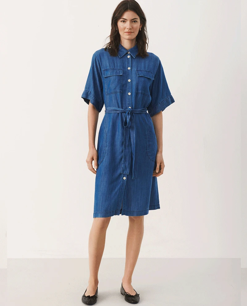 Part Two Brielle Blue Shirt Dress